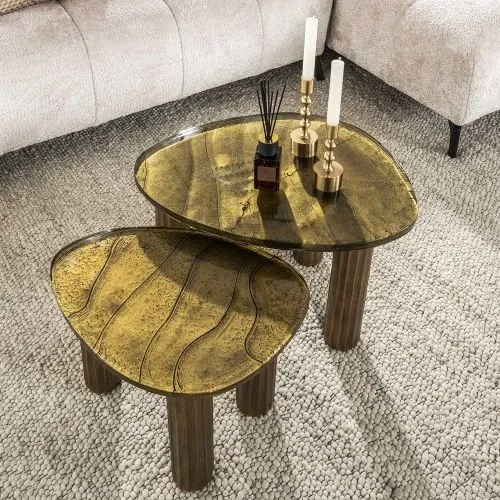 Couchtisch Mira 2 | Glas | Antikgold