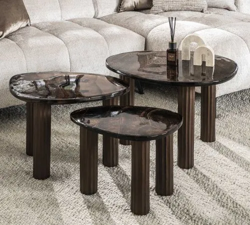 Couchtisch Mira 2 | Glas | Antikkupfer
