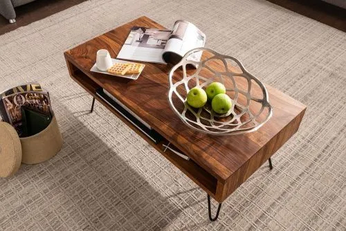 Couchtisch Mito | mit Ablagefach | Sheesham Holz massiv | braun