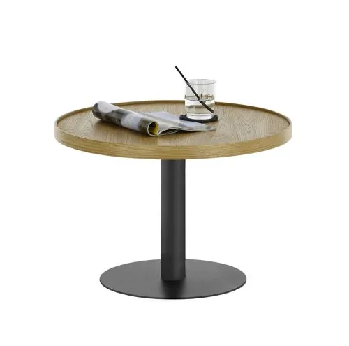 Couchtisch Monteverde | rund | Ø60 | Eiche / schwarz | 60 x 40 cm