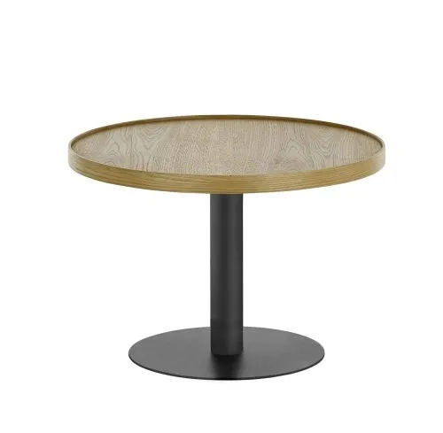 Couchtisch Monteverde | rund | Ø60 | Eiche / schwarz | 60 x 40 cm