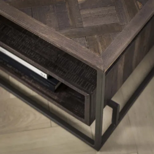 Couchtisch Nagisa | Teakholz massiv | 120x60 | braun / schwarz