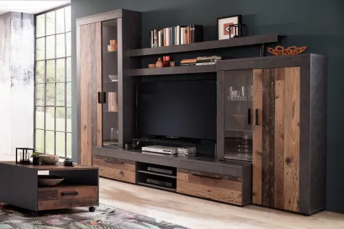 Couchtisch | Old Used Wood / Matera grau | Beistelltisch | Indy