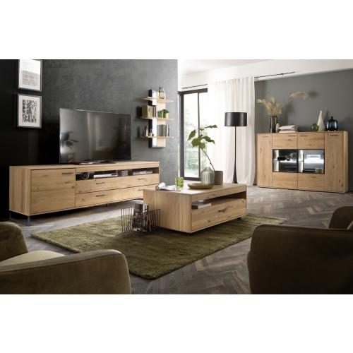 Couchtisch Portland | aus Rollen | 115x65 | Asteiche Bianco