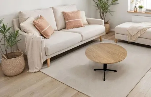 Couchtisch Pradilla rund | Eiche massiv / schwarz | 60x55x60 cm