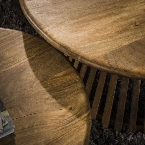 Couchtisch Set Dwina 2-teilig | Ø60 / Ø80 | Mangoholz