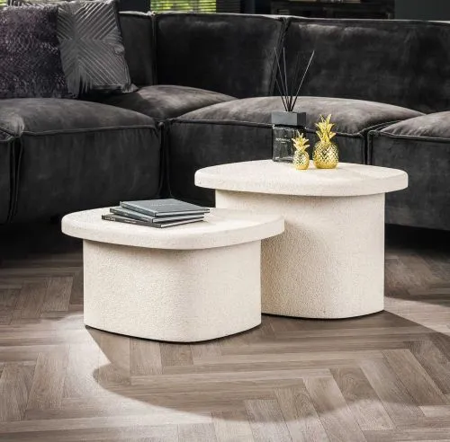 Couchtisch Set Lica | 2-teilig | Mamor | Stein