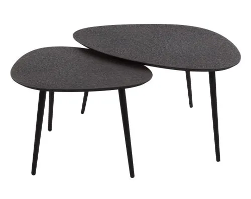 Couchtisch Set Sai dreieckig | 2-teilig | Metall | metallic schwarz