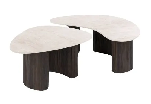 Couchtisch Set Sienna | organisches Design | 2-teilig | 3D Keramik | Taj Mahal