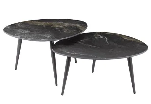 Couchtisch Set Vola | 2-teilig | Keramik | schwarz