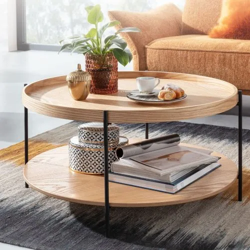 Couchtisch Sofy | Ø78 | braun / schwarz