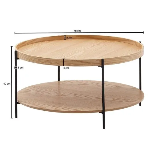 Couchtisch Sofy | Ø78 | braun / schwarz