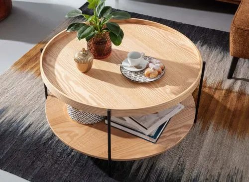 Couchtisch Sofy | Ø78 | braun / schwarz