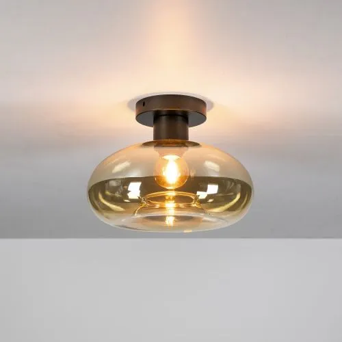 Deckenleuchte Bako | Glas | Ø27 cm | Amber