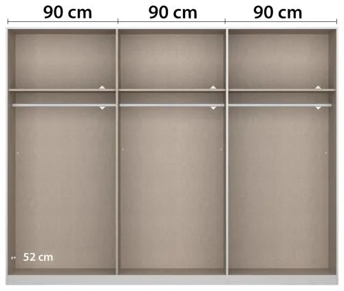 Drehtürenschrank Artemis | mit Glastüren | Eiche Artisan / basalt grau | 271 x 210 x 54 cm