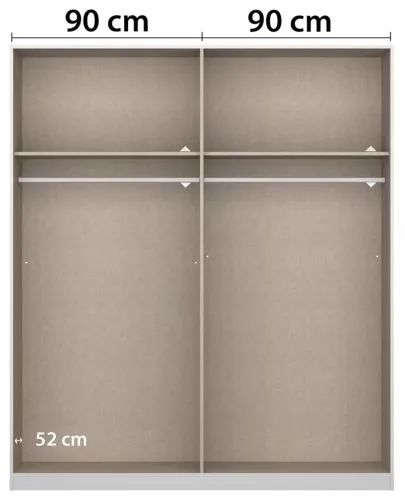 Drehtürenschrank Artemis | mit Glastüren | Eiche Artisan / weiß | 181 x 210 x 54 cm