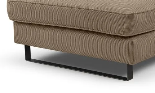 Ecksofa Bolivia links mit Rückenkissen | 276cm | Cord | braun-beige