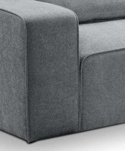 Ecksofa Lux rechts mit Rückenkissen | 305cm | Webstoff | grau