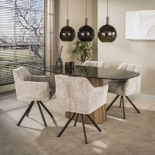 Esstich Shades dänisch oval | 180/215cm | Glas | Bronze | verschiedene Größen