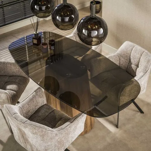 Esstich Shades dänisch oval | 180/215cm | Glas | Bronze | verschiedene Größen