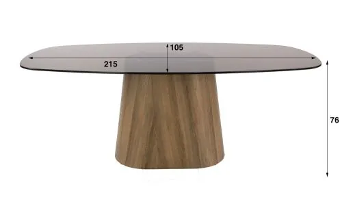 Esstich Shades dänisch oval | 215cm | Glas | Bronze