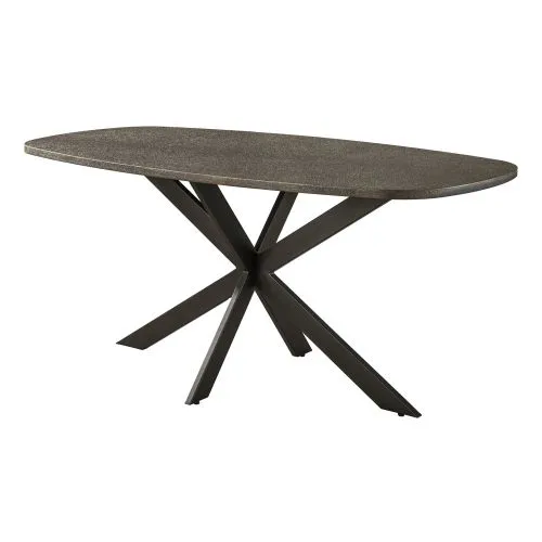 Esstisch Alur | dänisch Oval | 215 cm | Metallic-Optik