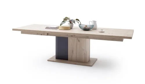 Esstisch Ausziehtisch Cortona Balkeneiche / anthrazit 180 (280) x 100
