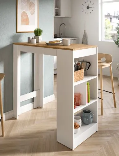 Esstisch Bartisch Urban | weiß / Authentic Oak
