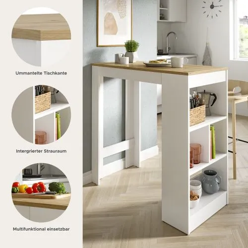 Esstisch Bartisch Urban | weiß / Authentic Oak