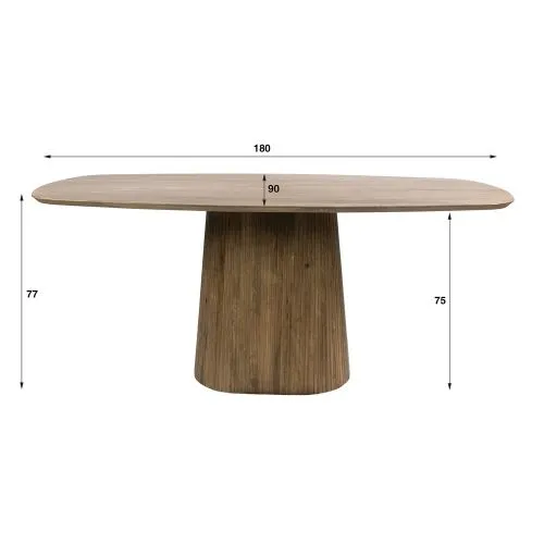 Esstisch Board | 180cm | oval | Mango massiv | sand
