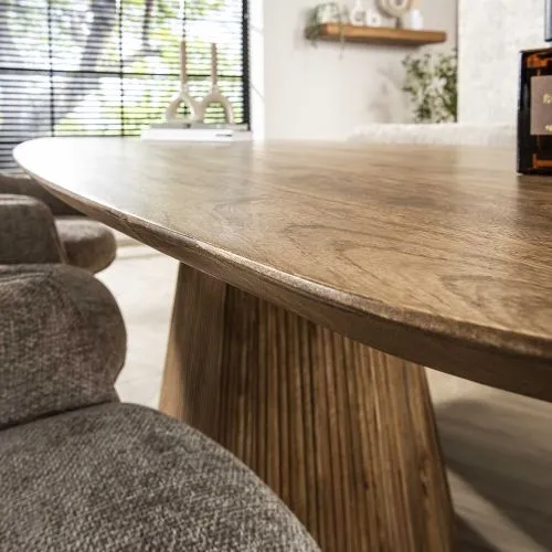 Esstisch Board | 215cm | oval | Mango massiv | sand