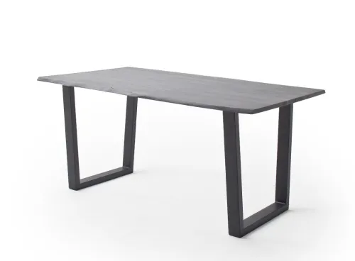 Esstisch Calabria | Akazie massiv | T-Gestell | grau / anthrazit | 160 x 90-Tischplatte 2,5 cm
