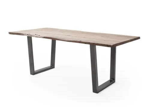 Esstisch Calabria | Akazie massiv | T-Gestell | natur / antik gewischt | 180 x 100-Tischplatte 3,5 cm