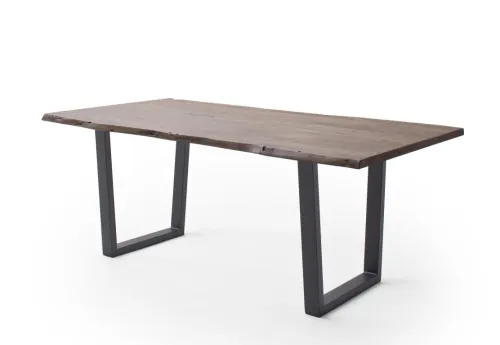 Esstisch Calabria | Akazie massiv | T-Gestell | walnuss / anthrazit | 180 x 100-Tischplatte 3,5 cm