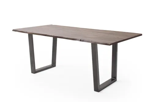 Esstisch Calabria | Akazie massiv | T-Gestell | walnuss / antik gewischt | 180 x 90-Tischplatte 2,5 cm