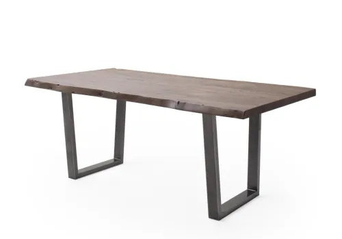 Esstisch Calabria | Akazie massiv | T-Gestell | walnuss / antik gewischt | 200 x 100 -Tischplatte 5,5 cm