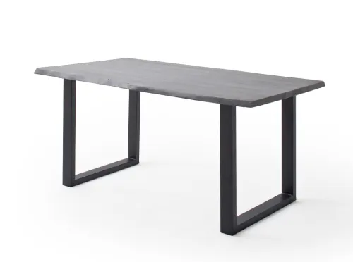 Esstisch Calabria | Akazie massiv | U-Gestell | grau / anthrazit | 180 x 100-Tischplatte 3,5 cm