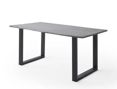 Esstisch Calabria | Akazie massiv | U-Gestell | grau / anthrazit | 180 x 90-Tischplatte 2,5 cm