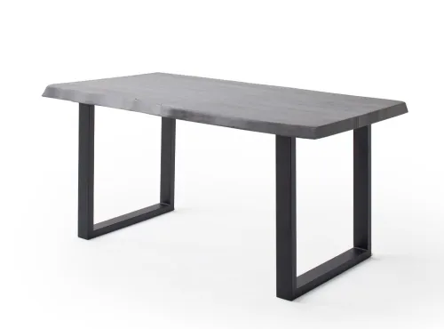 Esstisch Calabria | Akazie massiv | U-Gestell | grau / anthrazit | 200 x 100 -Tischplatte 5,5 cm