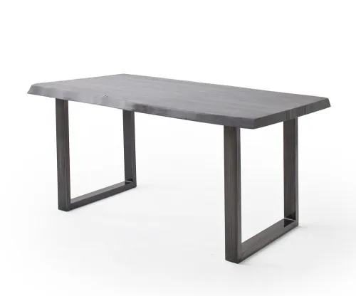 Esstisch Calabria | Akazie massiv | U-Gestell | grau / antik gewischt | 220 x 100 -Tischplatte 5,5 cm