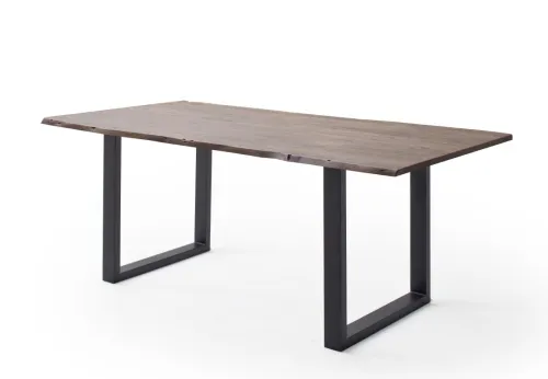 Esstisch Calabria | Akazie massiv | U-Gestell | walnuss / anthrazit | 160 x 90-Tischplatte 2,5 cm