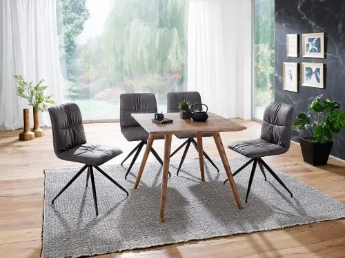 Esstisch Elias | 80x80 | Sheesham Holz massiv | dunkelbraun
