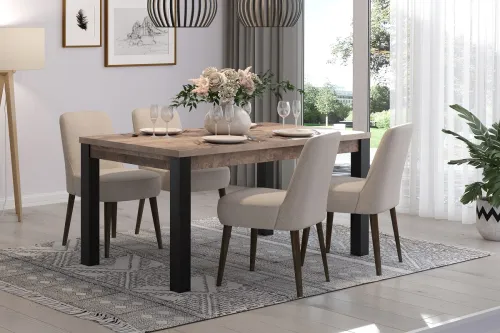 Esstisch Emile | 160 x 90 | Eiche Tabak / Schwarz