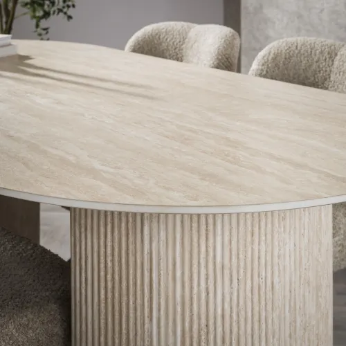 Esstisch Homa | Keramik Travertin | 180 cm | beige
