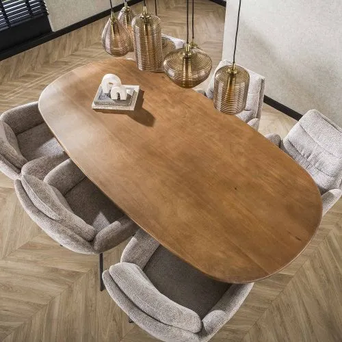 Esstisch Kani | 215 cm | oval | Mango massiv | sandfarbe