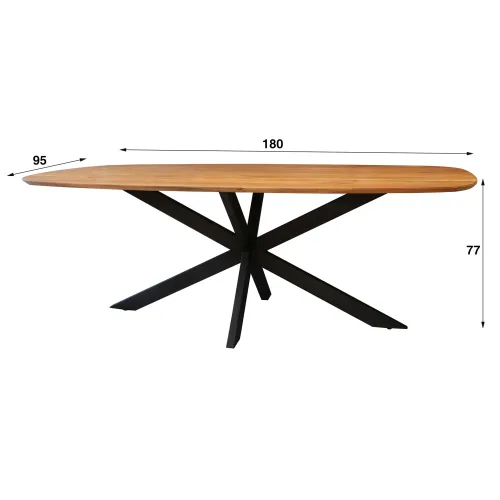 Esstisch Kumi | Akazie massiv | oval | 180cm