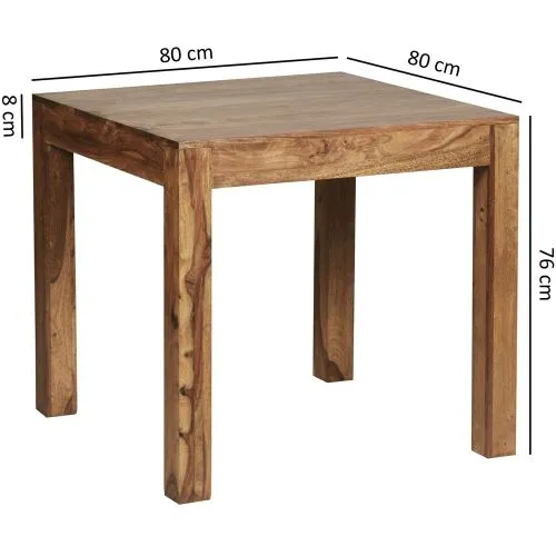 Esstisch Mibia 1 | 80x80 | Sheesham Holz massiv | dunkelbraun