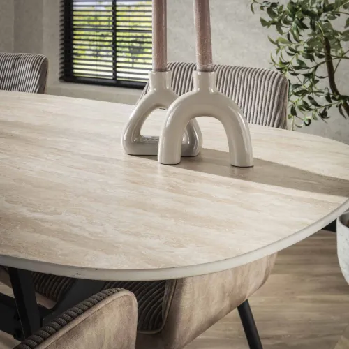 Esstisch Mindo oval | Keramik Travertin | 180 cm