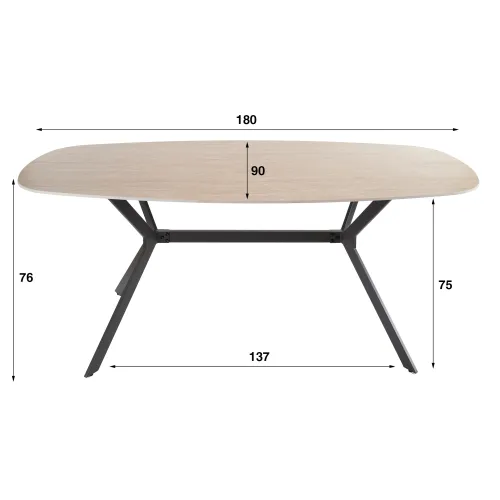Esstisch Mindo oval | Keramik Travertin | 180 cm