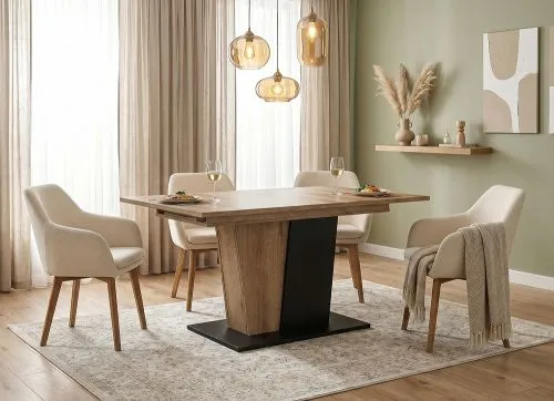 Esstisch Molina 1 | 150(230)x90 | Evoke Oak / Basalt grau